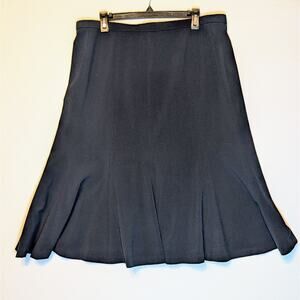 Focus 2000 Black Flared Midi Skirt Women's Size 16 Career Professional Classic